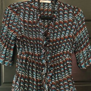 Multicolor Half-Sleeve Blouse - Petite Small